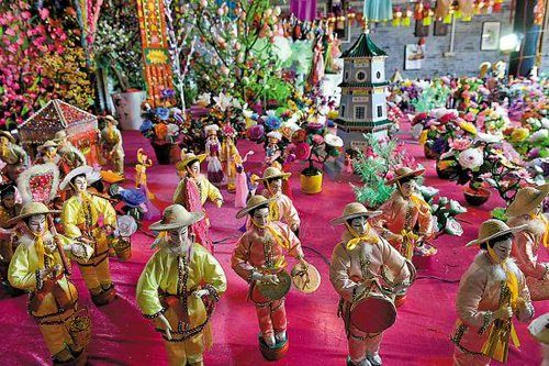 黃埔橫沙社區(qū)朱氏、羅氏祠堂乞巧作品展,。(羊城晚報(bào)/朱文海