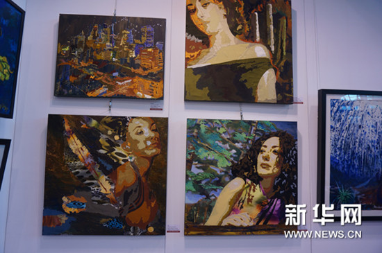 中國僑網(wǎng)圖為參加展覽的加拿大藝術(shù)家Fariba Mahmoondian的作品,。