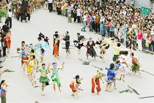 中國僑網(wǎng)丁家大儺舞,。 璧山區(qū)委宣傳部供圖