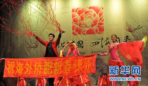 2月16日,,在巴西里約熱內(nèi)盧,,藝術(shù)團(tuán)表演開場舞