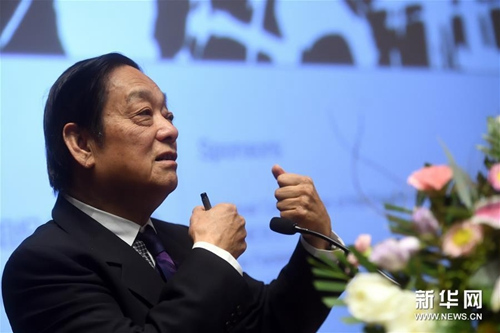 7月21日,韓美林在發(fā)布會上致辭,。(新華社記者
