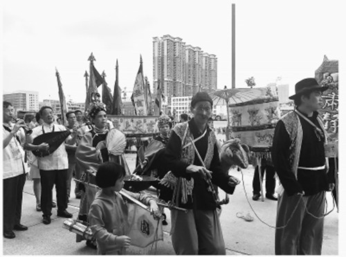 泉州民俗公婆亮相巡游活動,。(林侃