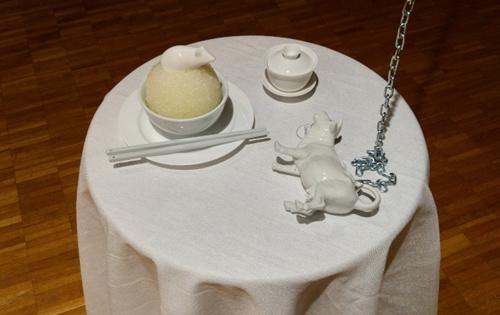 中國僑網(wǎng)圖為展出作品之一,。(美國《世界日報(bào)》/王冠棠 攝)