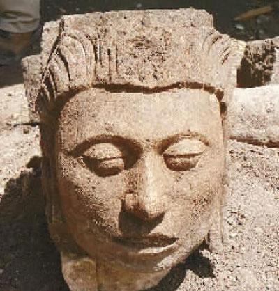 中國(guó)僑網(wǎng)在洪都拉斯發(fā)現(xiàn)的玉米神頭像,。(喬玉供圖)