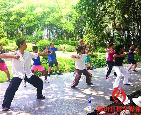 中國僑網(wǎng)法國養(yǎng)生團(tuán)跟隨佛山的健身氣功師傅學(xué)習(xí)養(yǎng)生功夫,。