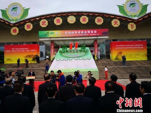 中國(guó)僑網(wǎng)第十一屆海峽兩岸港茶業(yè)博覽會(huì)11月15日在福建省武夷山市開幕,。 陳偉 攝