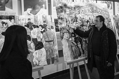 中國僑網(wǎng)帕赫展示作品,。實習生 陳儼 新華報業(yè)視覺中心記者 萬程鵬 攝
