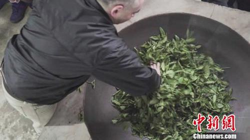 中國僑網(wǎng)美國人付德明體驗(yàn)“殺青” 鐘欣 攝