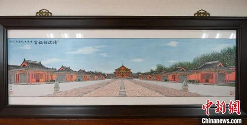 中國僑網(wǎng)遼寧省非物質(zhì)文化遺產(chǎn)“鐘氏刻瓷”傳承人鐘立維在瓷板上刻出的“沈陽故宮”,?!∮诤Q蟆z